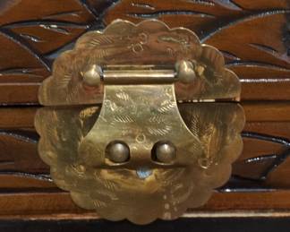 Carved Camphor Wood Chest with Bird and Floral Motifs