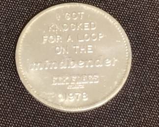 1978 Six Flags Mindbender Souvenir Token