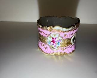 Vintage Porcelain Floral Napkin Ring