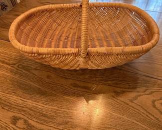 Vintage Oval Wicker Gathering Basket
