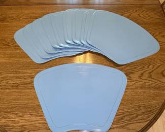 Light Blue Wedge-Shaped Vinyl Placemats