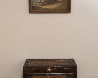 Vintage Chinese Carved Camphor Wood Chest