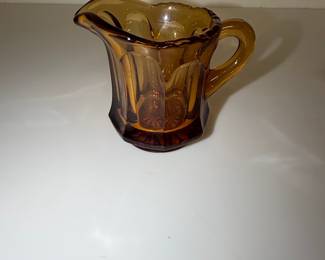 Vintage Amber Glass Creamer and Sugar Bowl Set - Imperial Glass Old Williamsburg