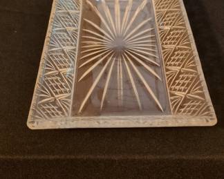 Vintage Starburst Pattern Pressed Glass Relish Trays (Set of 3)