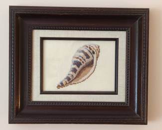 Framed Seashell Counted Cross Stitch
