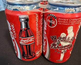 1995 Atlanta Braves World Champions Commemorative Coca-Cola Cans