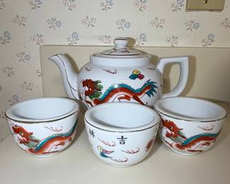 Vintage Chinese Dragon Porcelain Tea Set (RFC Dragon)