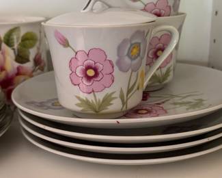 Vintage Floral Porcelain Tea Set  Seymour Mann