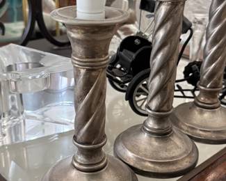 Vintage SilverPlated Twisted Stem Candlesticks second image