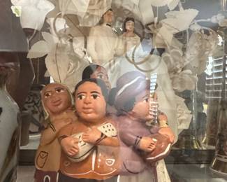 Mexican Folk Art Clay Circle of Friends Sculpture second image