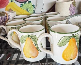 American Atelier San Marco Pear Pattern Ceramic Mugs