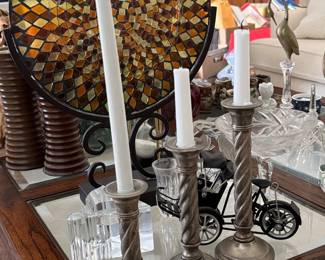 Vintage SilverPlated Twisted Stem Candlesticks