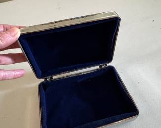 Vintage SilverPlated Rectangular Trinket Box with Beaded Border second image