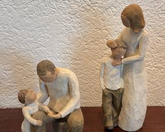 Willow Tree Father and Daughter and Mother and Two Sons Figurines