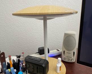 Ultrabrite LED Desk Lamp with Integrated Clock and Wireless Charging Base