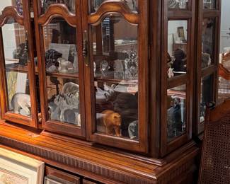 Thomasville French Provincial Two Piece Lighted China Cabinet