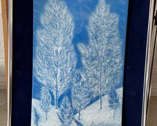 Saul Epstein Vintage Cyanotype Landscape Print