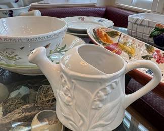 White Ceramic Lily of the Valley Embossed Watering Can by Hallmark