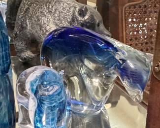 Murano Style Art Glass Bear Figurines
