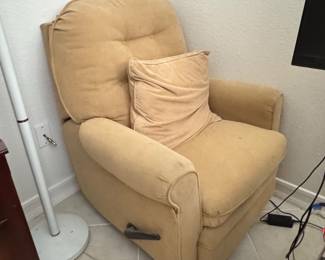 Tan Upholstered Manual Recliner