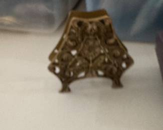 Vintage Ornate Brass Napkin or Letter Holder