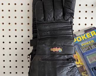 Vintage Starfire Leather Motorcycle Gauntlet Gloves