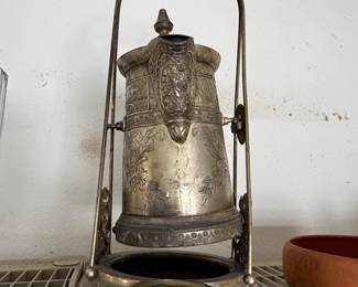 Victorian SilverPlated Tilting Coffee Pot on Stand
