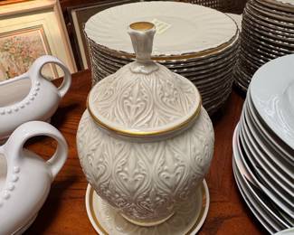 Lenox Kismet Embossed Lidded Sugar Bowl