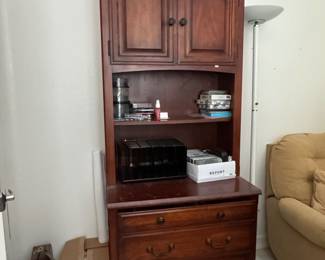 Traditional Cherry Secretary Desk with Hutch