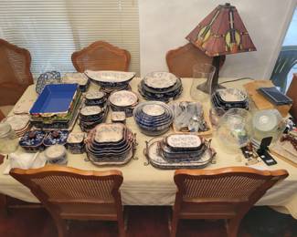 Vintage Dining Room Table With Cane Back Chairs