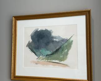 19”×23” Harry Zarin Signed Original Abstract Watercolor – Professionally Framed