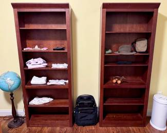 75”x30”x10” (each/2 avail) Traditional Solid Wood Tall Bookshelf’s