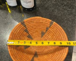 10” Handwoven Round Decorative Wicker Basket Wall Art