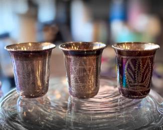 Antique Sterling Silver Kiddush Cups