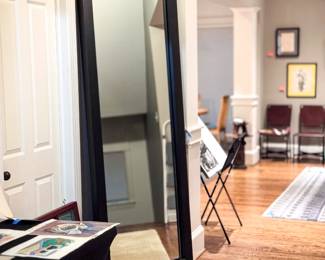 88”x32”x4” Room & Board Black Framed Full Length Mirror