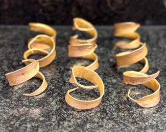 Set of 9 Michael Michaud Eucalyptus Napkin Rings - Bronze