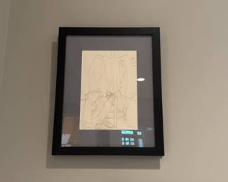 14”x18” Wade White Signed Original Interior Still Life Drawing – Professionally Framed
