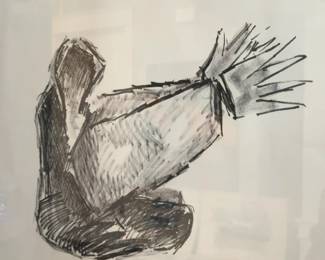 22”×27” Harry Zarin Signed Original Figurative Charcoal Drawing - Professionally Framed