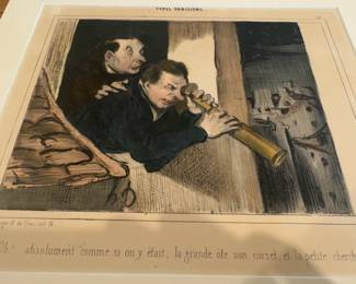 12”x13” Honoré Daumier Hand-Colored Lithograph “Oh! absolument…” – Matted