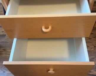 23”x20”x24” Two-Drawer Light Oak Wood Filing Cabinet