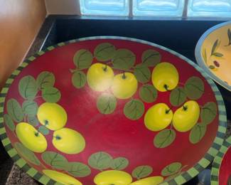 17” Sherwood Forest Design Painted Bowl