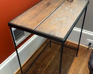 21”x13”x24” Rustic Wood and Metal Side Table