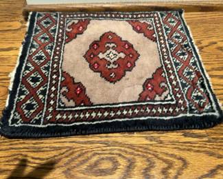 12” Hand-Knotted Tribal Rug with Geometric Medallion