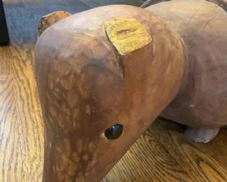 36” Handcrafted Yucatán Mexico Wooden Armadillo Sculpture