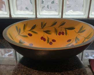 15” Sherwood Forest Design Painted Bowl
