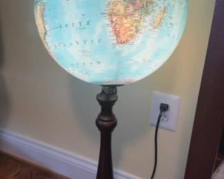 36” Vintage-Style Illuminated Floor Standing Globe