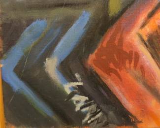 29”×31” Original Abstract Oil Painting By Harry Zarin - Professionally Framed