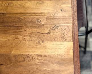 81" (119" w/ leafs) Crate & Barrel Lakin Teak Extendable Dining Table (Chairs Sold Separately)