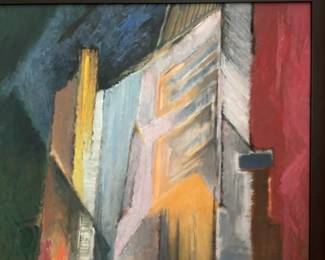 26"x30" Harry Zarin Original Modernist Abstract Composition - Professionally Framed
