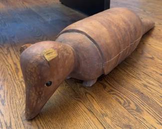 36” Handcrafted Yucatán Mexico Wooden Armadillo Sculpture